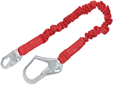 3M Protecta PRO Stretch Shock Absorbing 6 ft. Lanyard, Snap Hook On One End and Rebar Hook At Other End, Mfg# 1340121