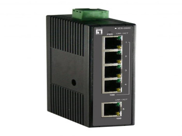 IES-0500, 5-Port Fast Ethernet Industrial Switch, DIN-Rail, -20°C to 70°C
