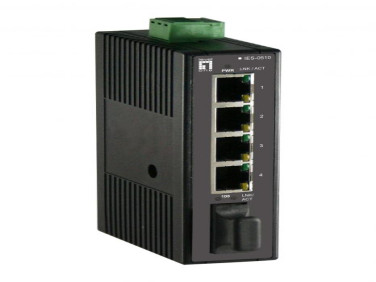 IES-0510, 5-Port Fast Ethernet Industrial Switch, DIN-Rail, 1 x SC Multi-Mode Fiber, -20°C to 70°C