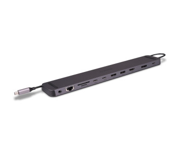 Lindy DST-Mini XT 810, USB-C Laptop Mini Docking Station with Single Display (8K) or Dual Display (4K60) & 100W Pass-Through Charging
